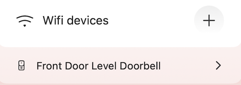 Device list showing disclosure arrow