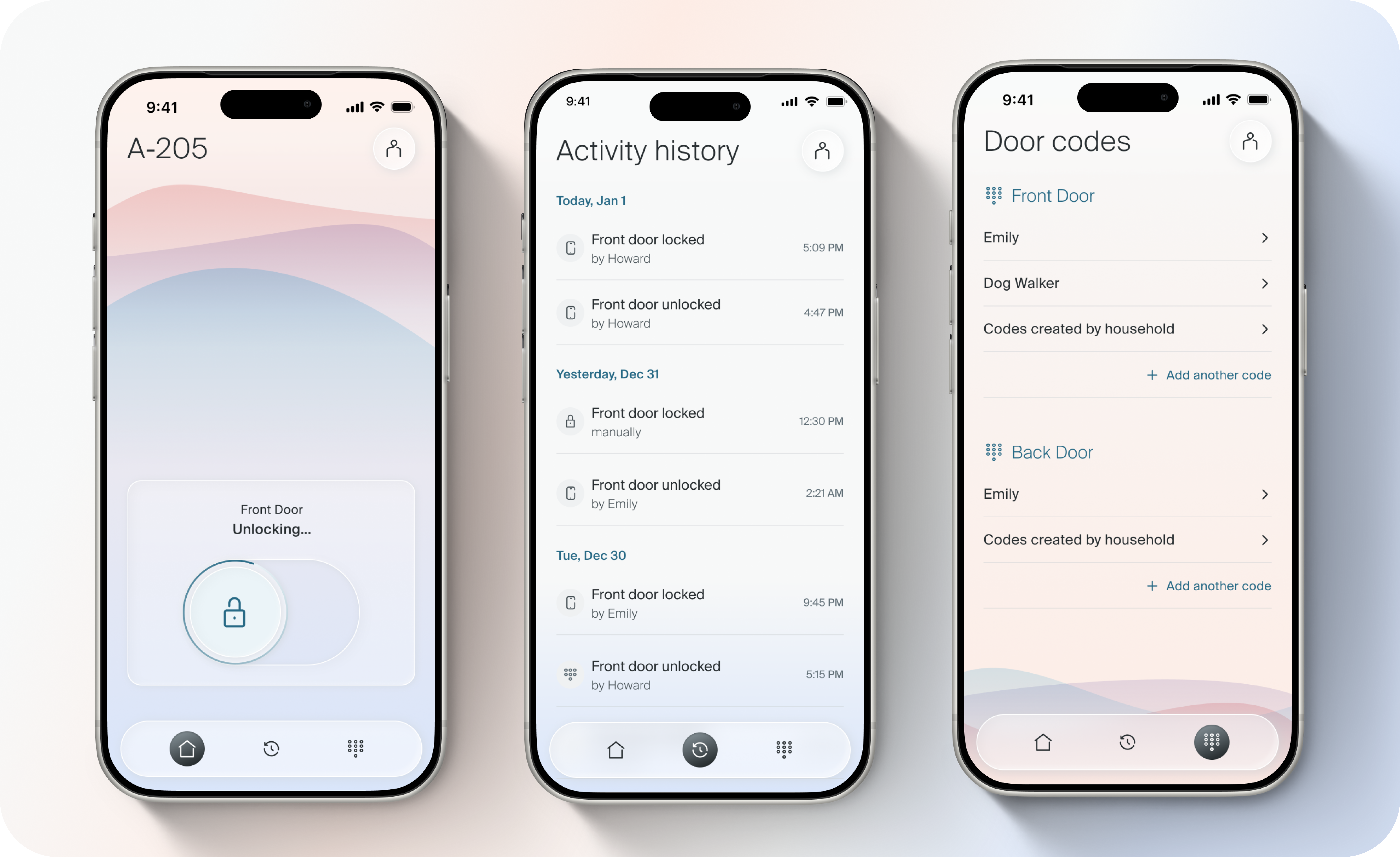 Screenshots of the new Ambient Home app