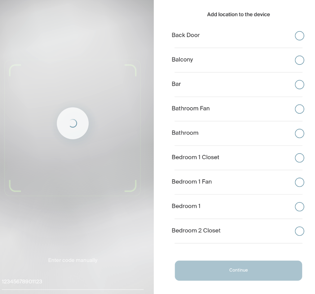 Add location screen