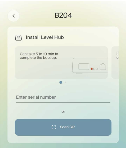 Unit screen with no hub assigned