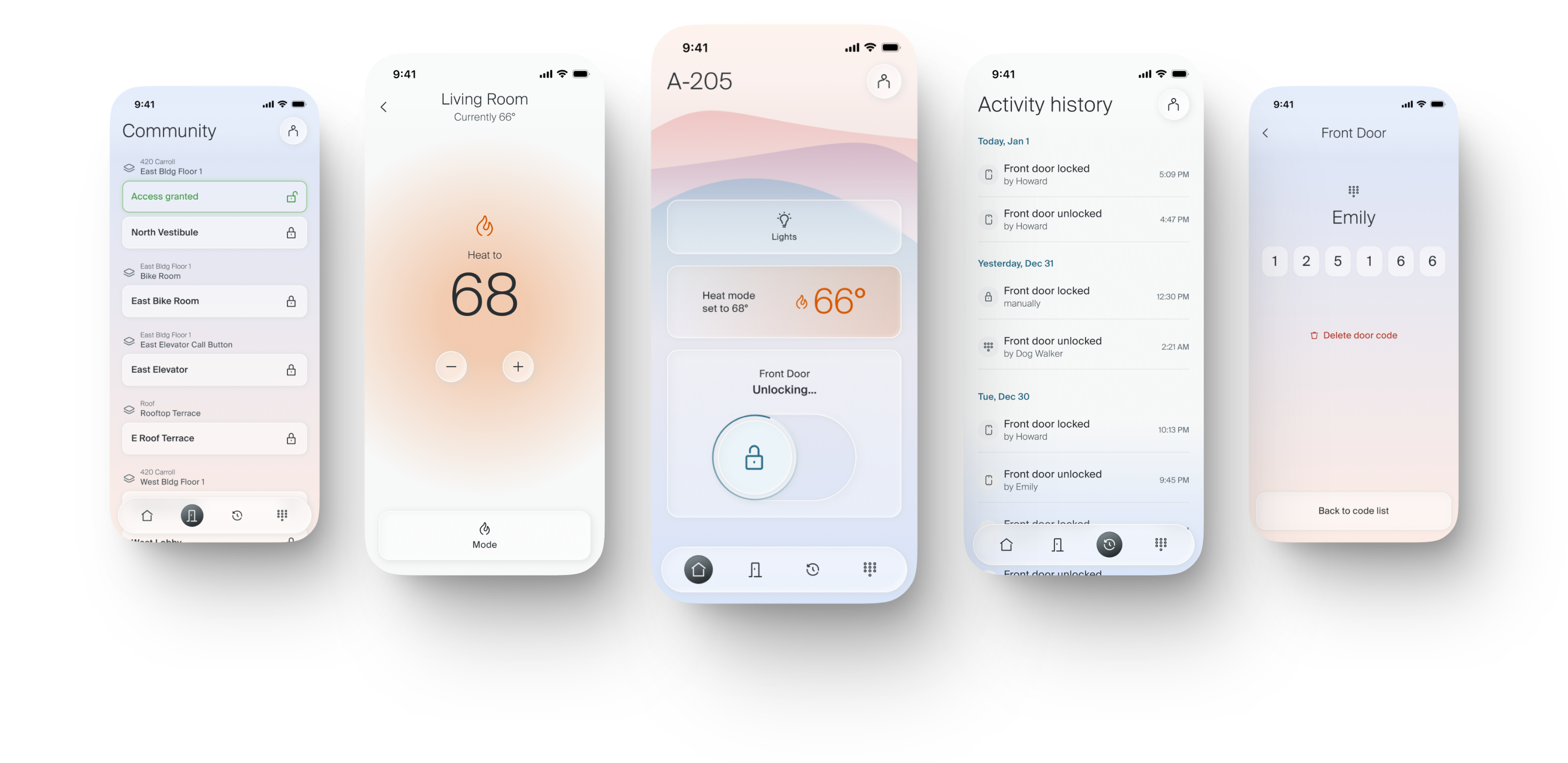 Screenshots of the new Ambient Home app