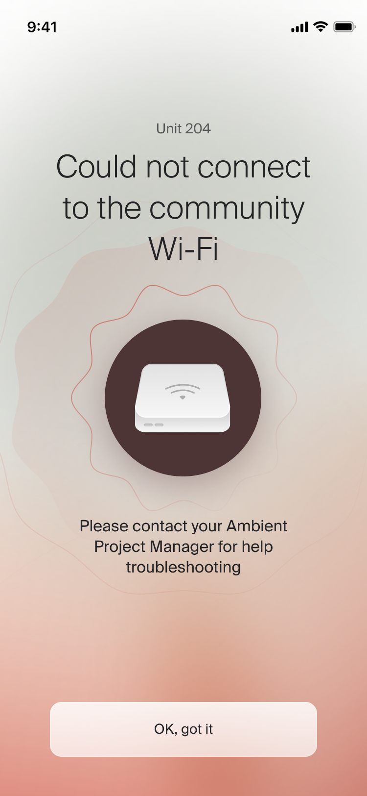 Wi-Fi connection failure notification