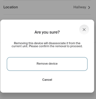 Removal confirmation prompt