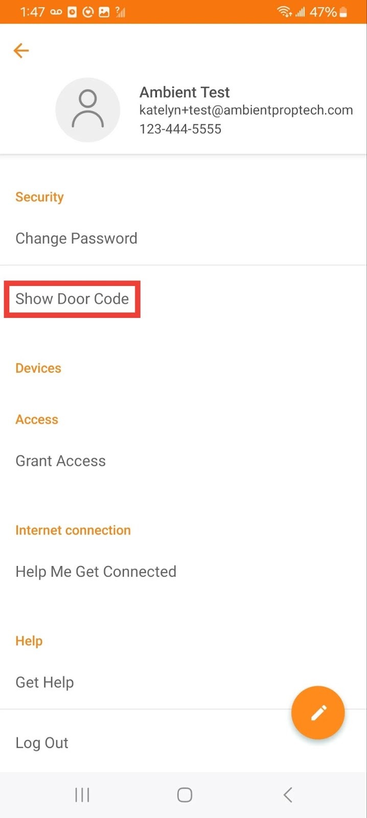 View or Change Door Code